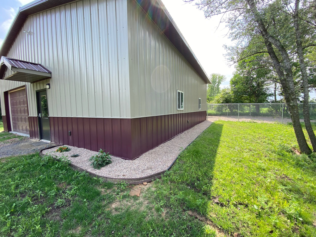 Steel kennel building side view